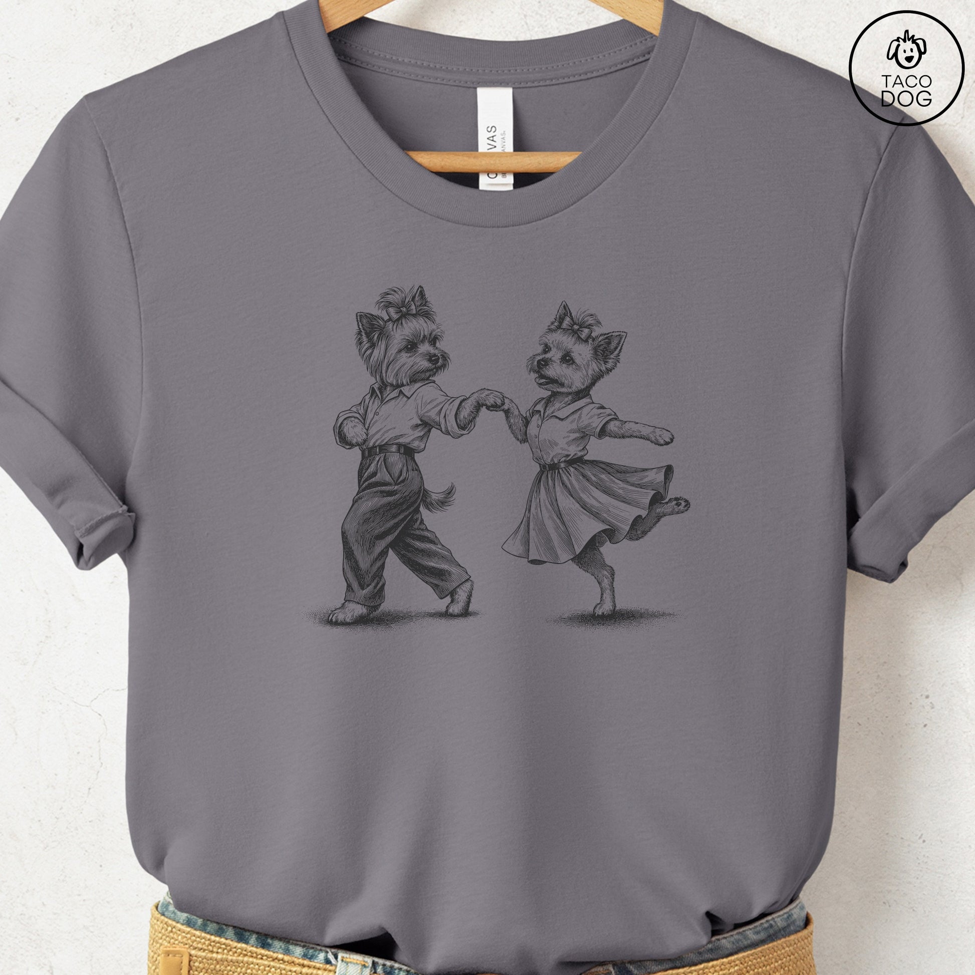 Yorkshire Terrier Yorkie Dancing T-Shirt Storm Taco-Dog