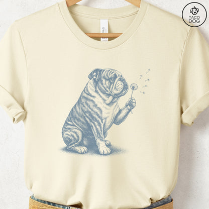 English Bulldog Dandelion T-Shirt Natural S Taco-Dog