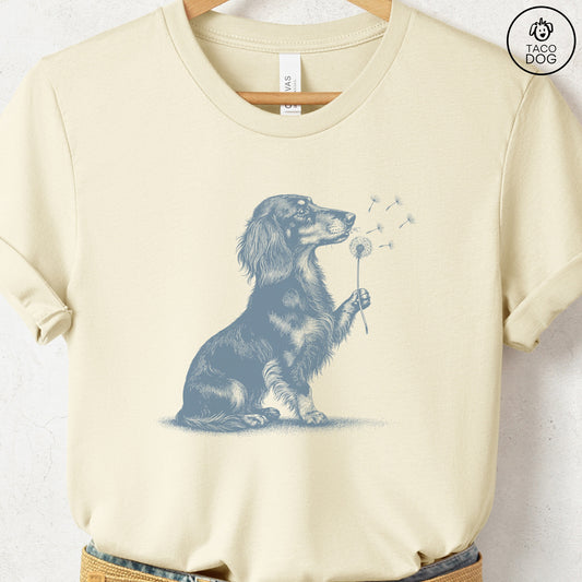 Dachshund Dandelion T-Shirt Natural S Taco-Dog