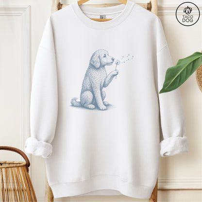 Doodle Dandelion Sweatshirt White Taco-Dog