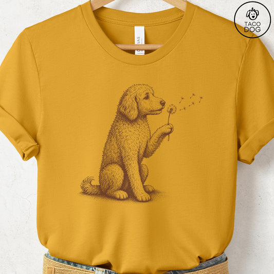 Doodle Dandelion T-Shirt Mustard S Taco-Dog
