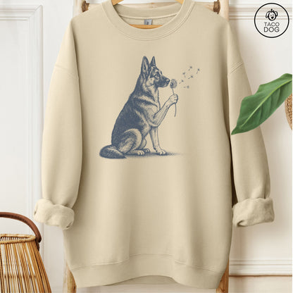 German Shepherd Dandelion Sweatshirt
