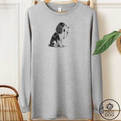 Cavalier King Charles Spaniel Dandelion Long Sleeve Tee