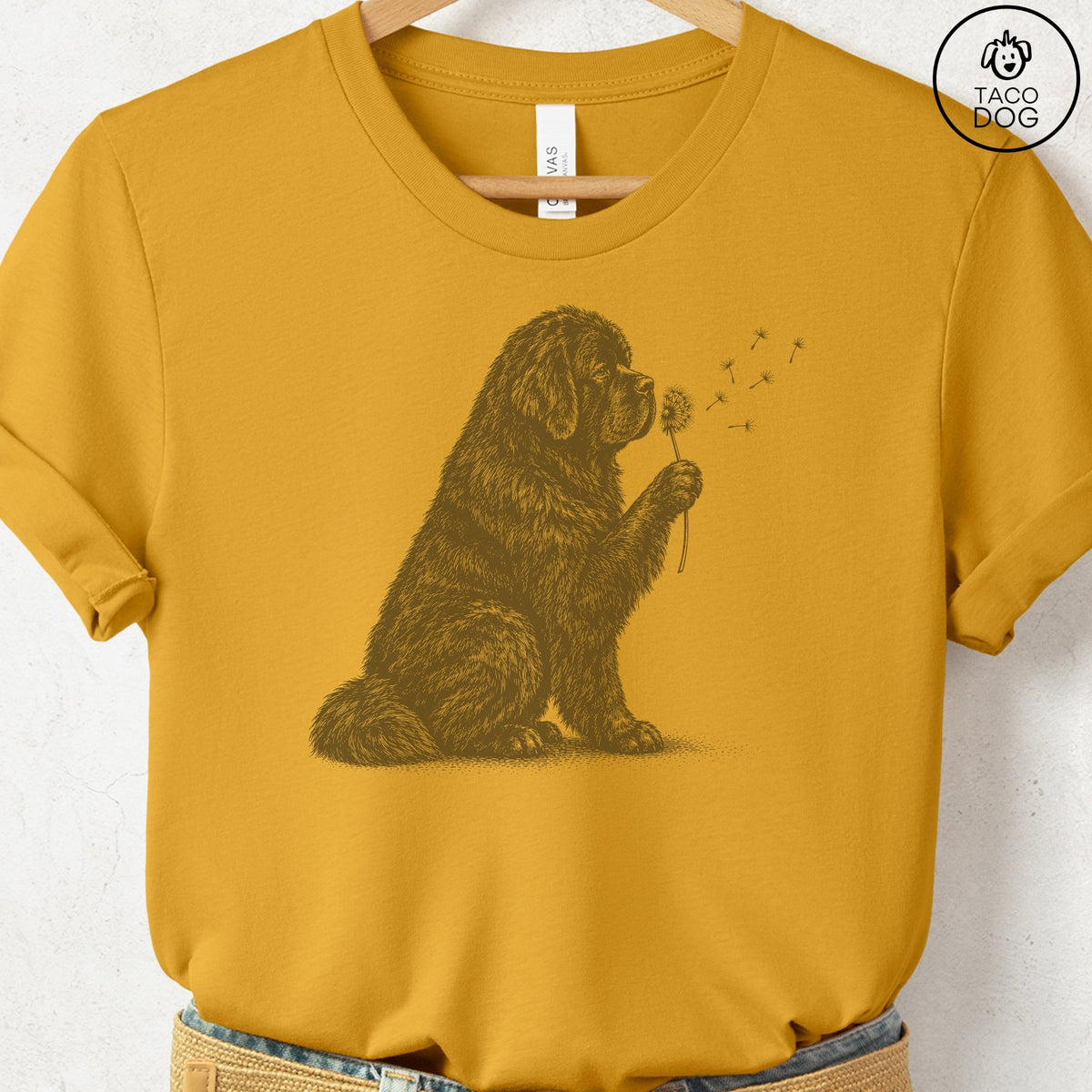 Newfoundland Dandelion T-Shirt Mustard Taco-Dog