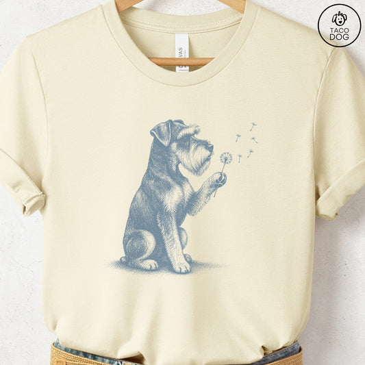 Schnauzer Dandelion T-Shirt Natural S Taco-Dog