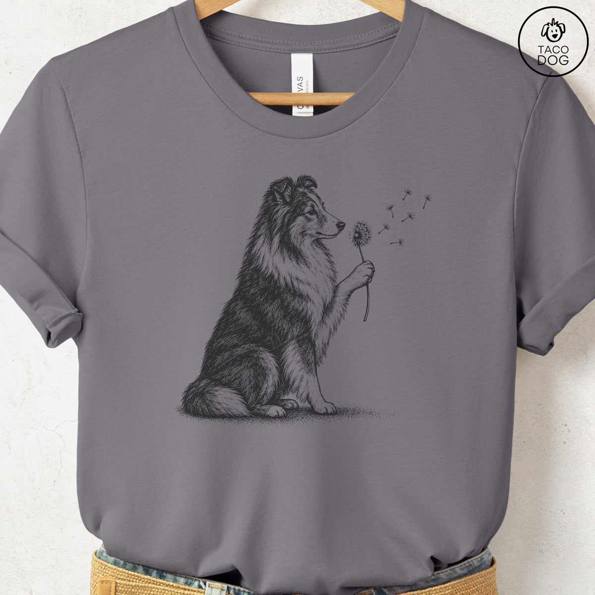 Shetland Sheepdog Dandelion T-Shirt Storm Taco-Dog