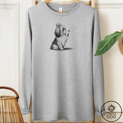 Shih Tzu Dandelion Long Sleeve Tee