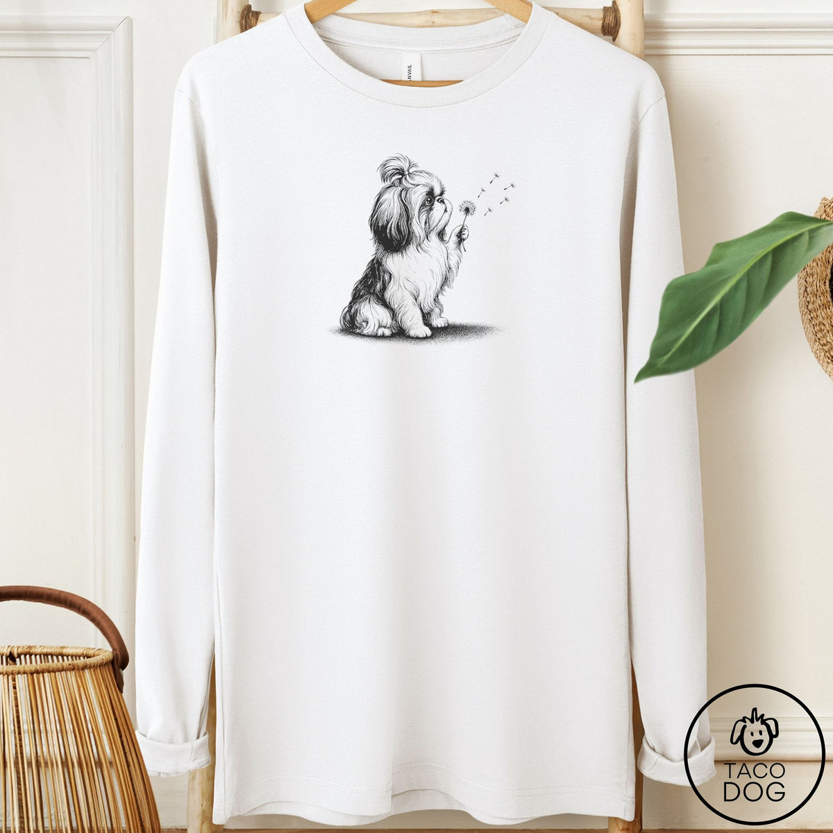 Shih Tzu Dandelion Long Sleeve Tee