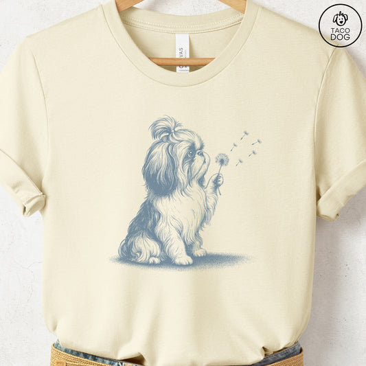 Shih Tzu Dandelion T-Shirt Natural S Taco-Dog