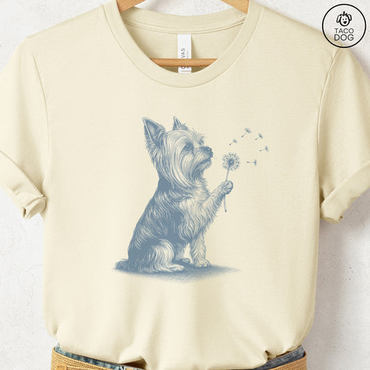 Yorkshire Terrier Yorkie Dandelion T-Shirt Natural S Taco-Dog