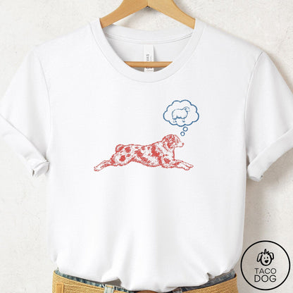 Australian Shepherd Daydream T-Shirt White Taco-Dog
