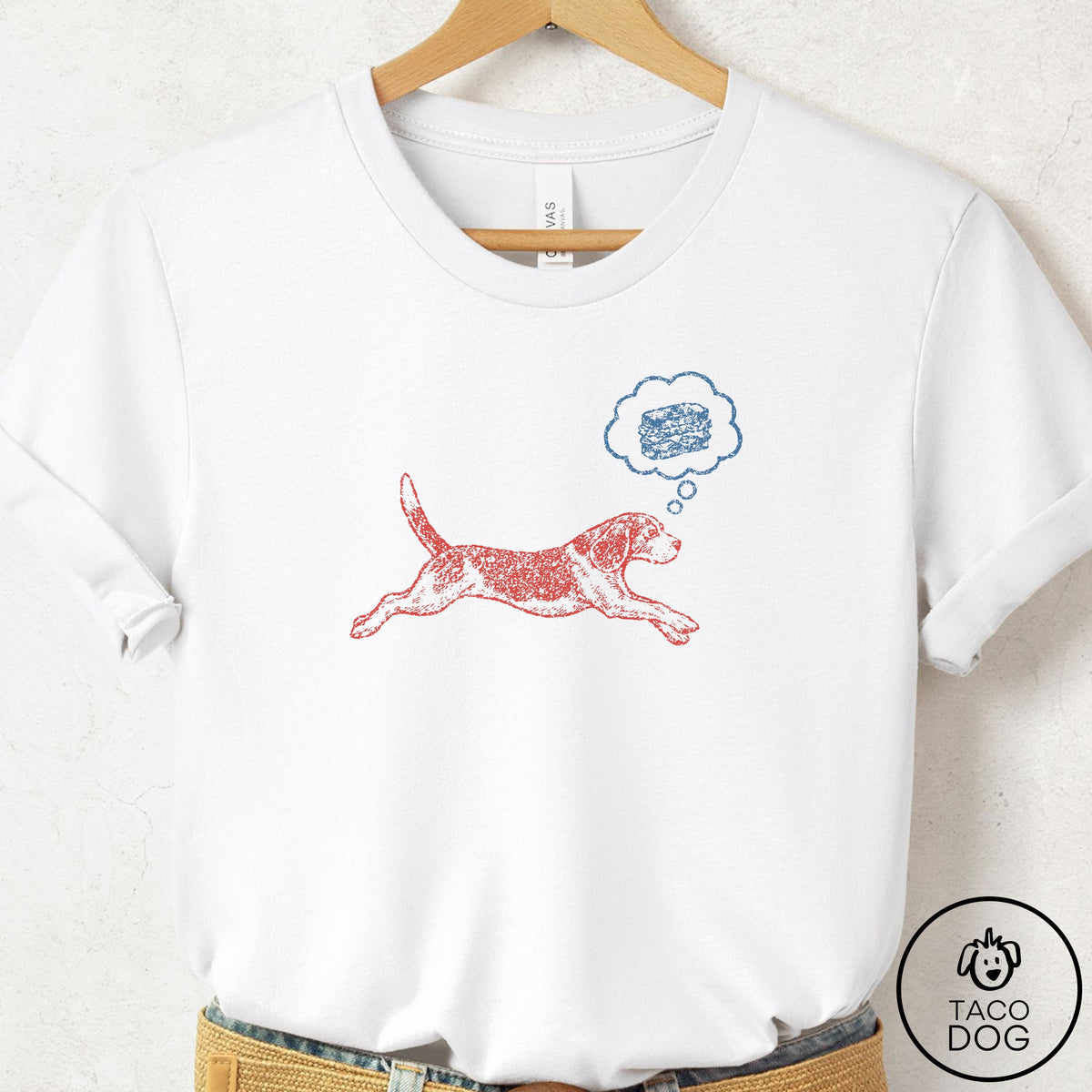 Beagle Daydream T-Shirt White Taco-Dog