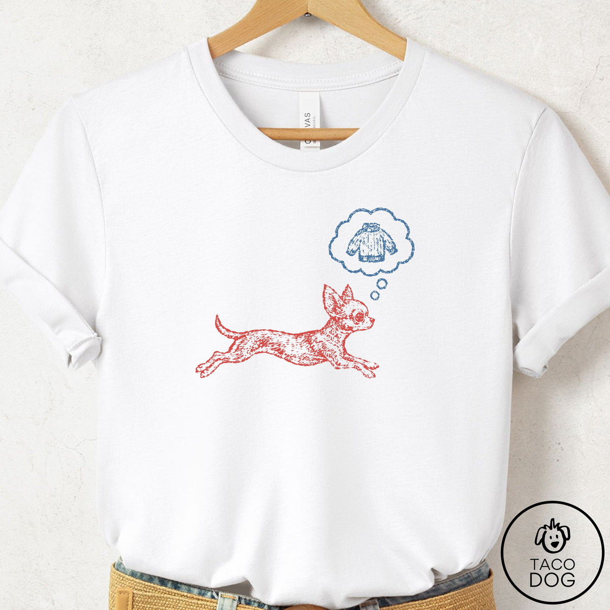 Chihuahua Daydream T-Shirt White Taco-Dog