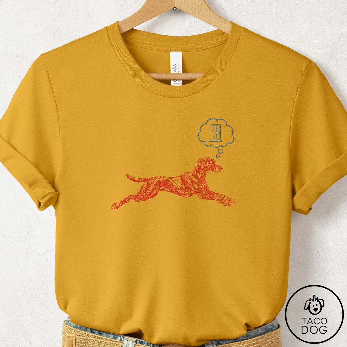 Doberman Daydream T-Shirt Mustard Taco-Dog