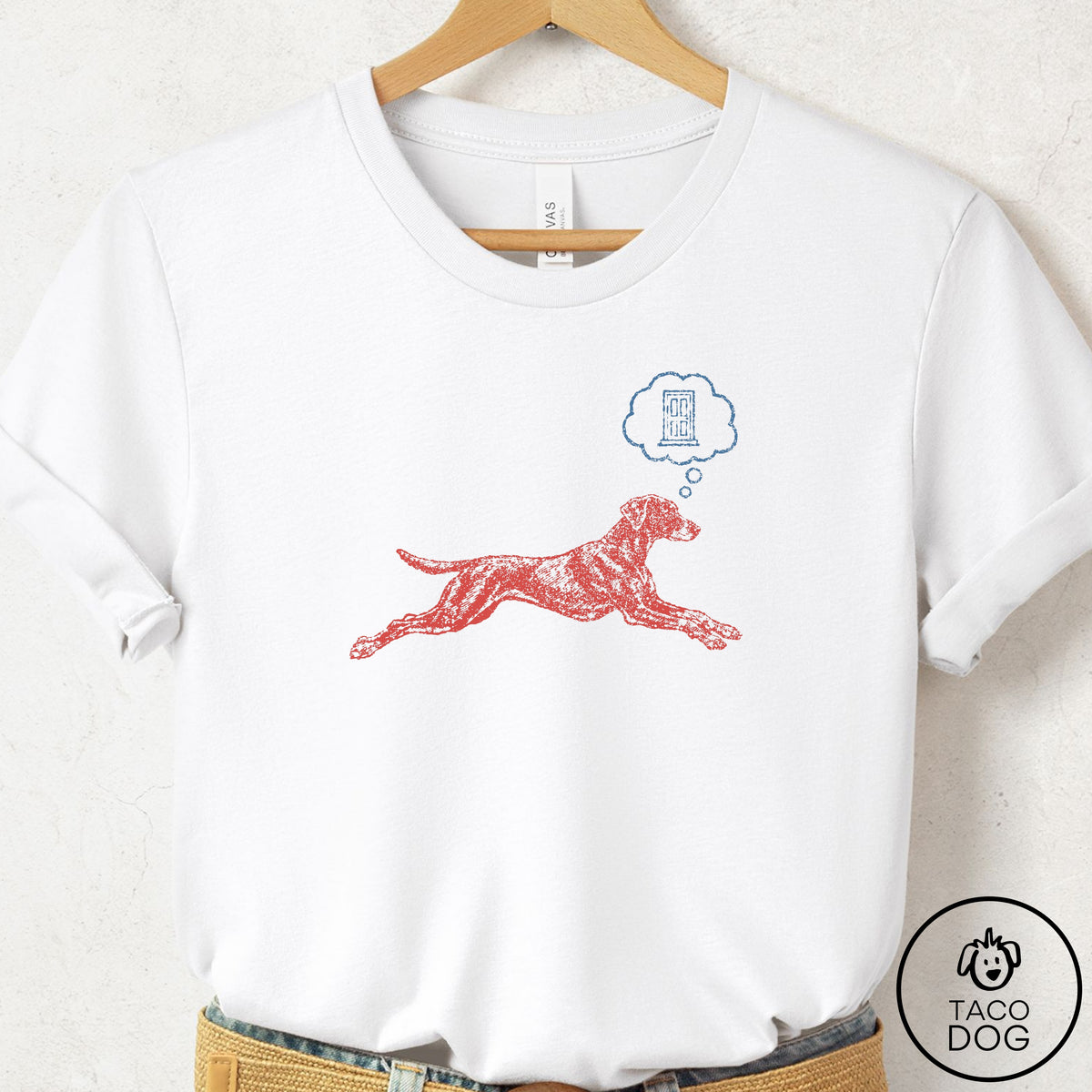 Doberman Daydream T-Shirt White Taco-Dog