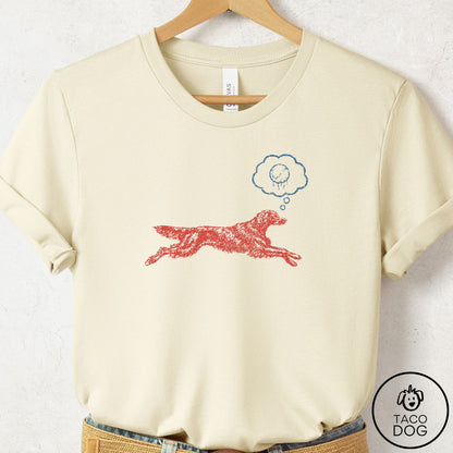 Flat-Coated Retriever Daydream T-Shirt Natural Taco-Dog