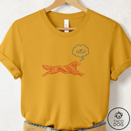 Golden Retriever Daydream T-Shirt Mustard Taco-Dog