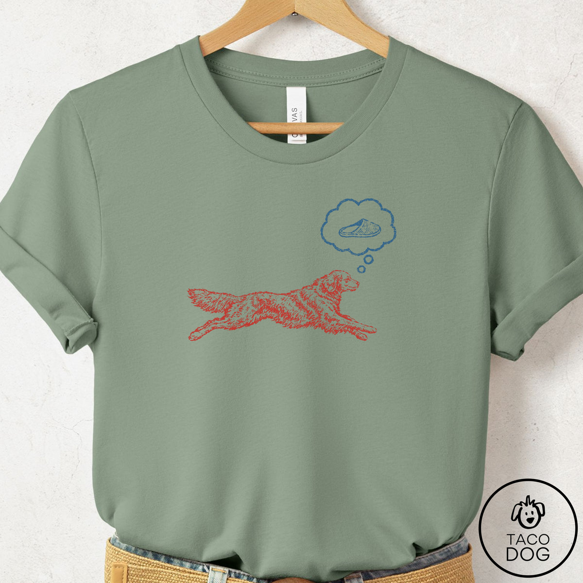 Golden Retriever Daydream T-Shirt Sage Taco-Dog