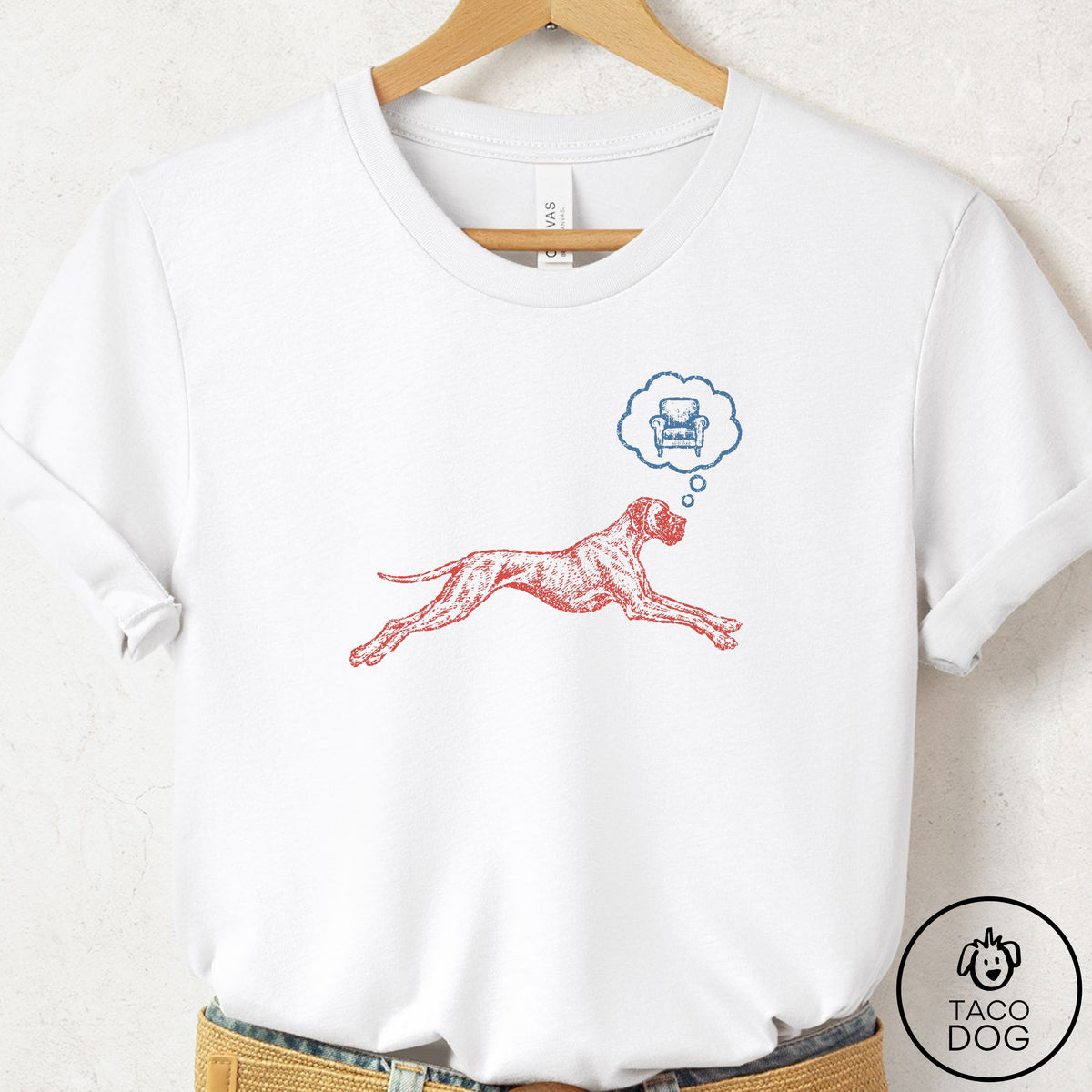 Great Dane Daydream T-Shirt White Taco-Dog