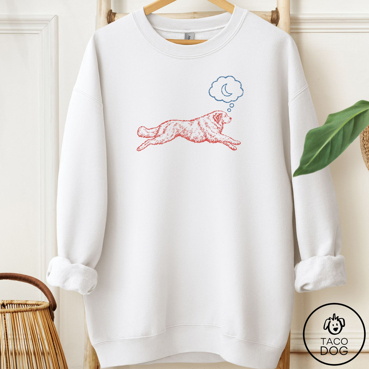 Great Pyrenees Daydream Sweatshirt White Taco-Dog