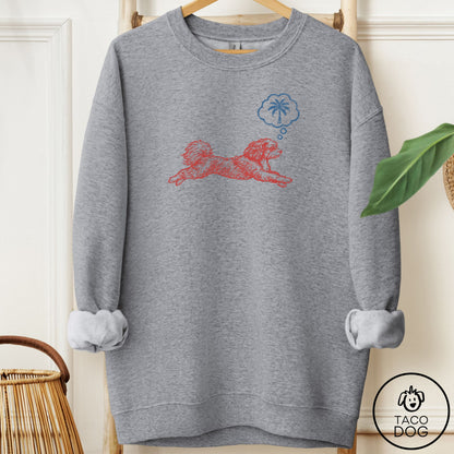 Havanese Daydream Sweatshirt Graphite Heather Taco-Dog