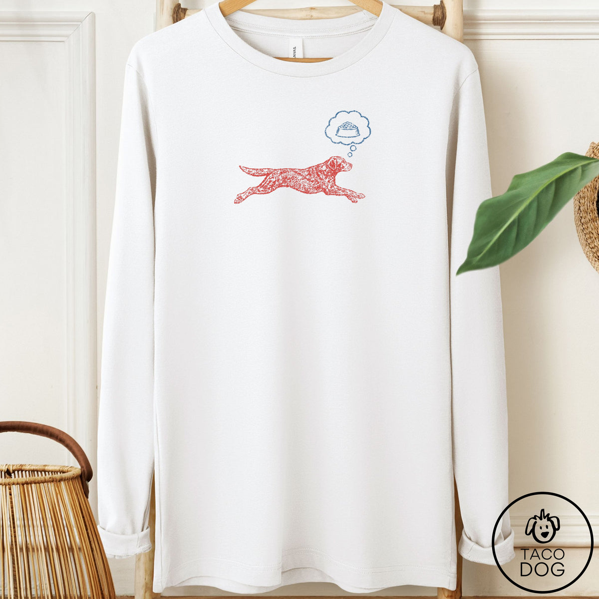 Labrador Retriever Daydream Long Sleeve Tee White Taco-Dog