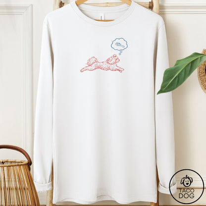 Maltese Daydream Long Sleeve Tee White Taco-Dog