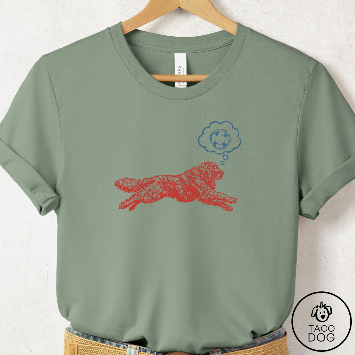 Newfoundland Daydream T-Shirt Sage Taco-Dog