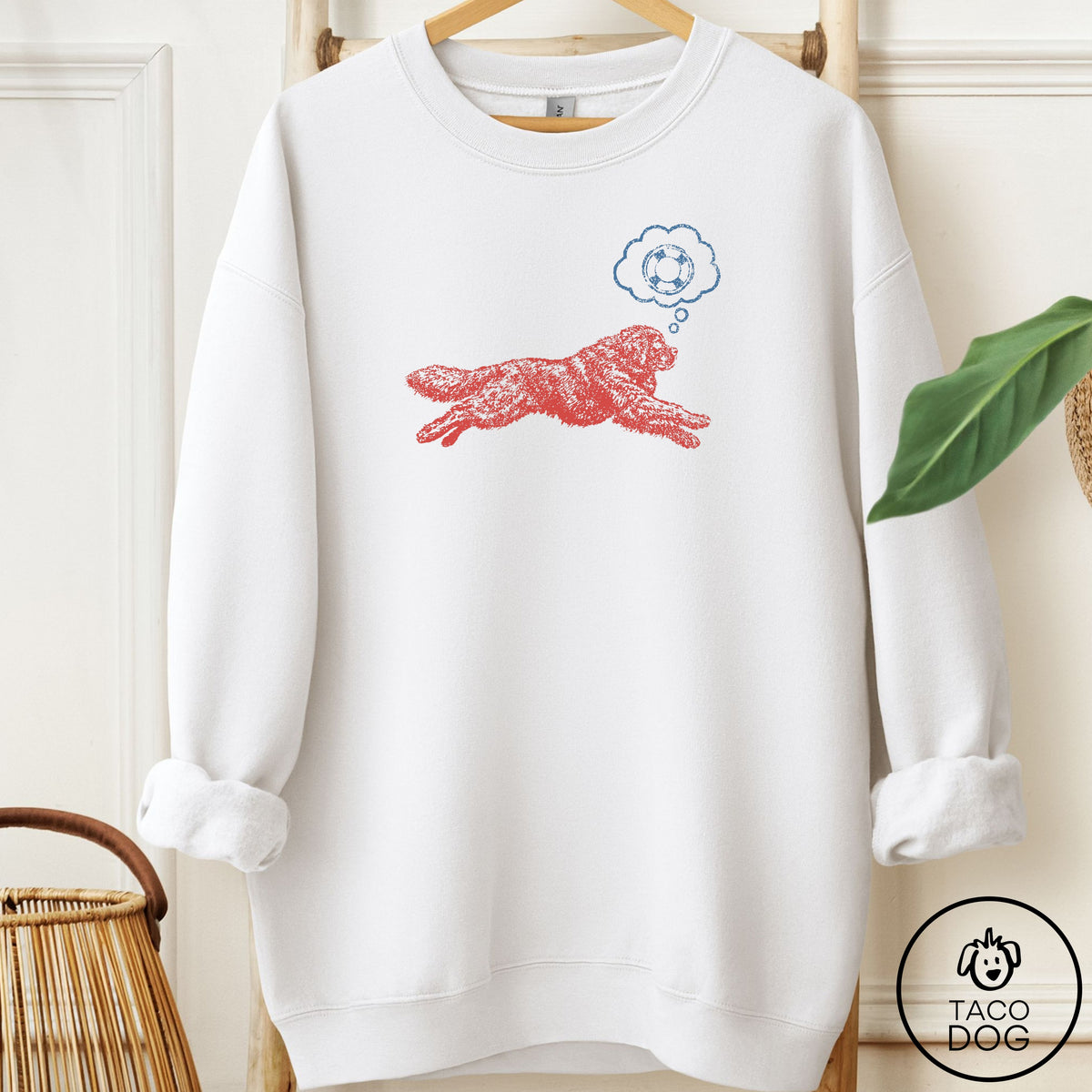 Newfoundland Daydream Sweatshirt White Taco-Dog
