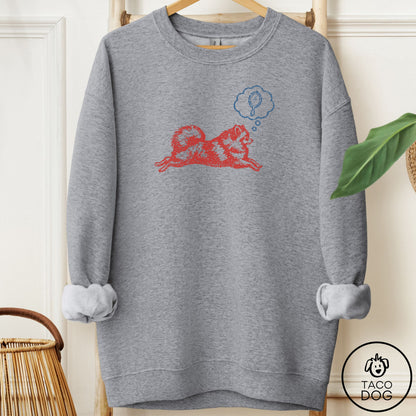 Pomeranian Daydream Sweatshirt Graphite Heather Taco-Dog