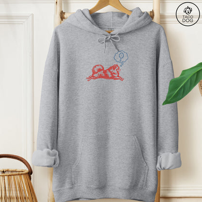 Pomeranian Daydream Hoodie Graphite Heather Taco-Dog