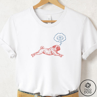 Pug Daydream T-Shirt White Taco-Dog