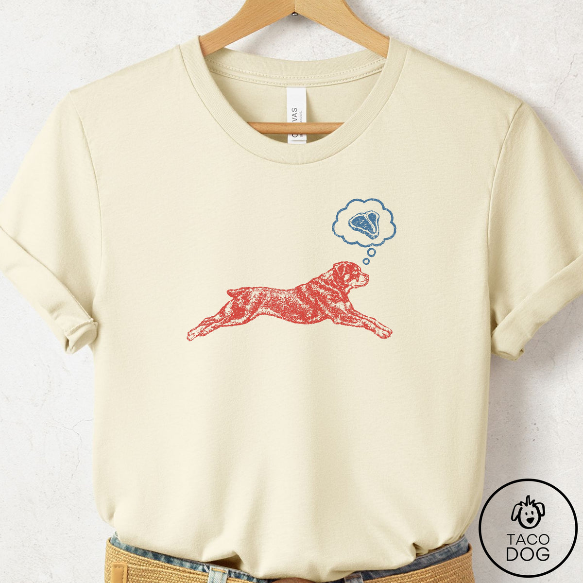 Rottweiler Daydream T-Shirt Natural Taco-Dog
