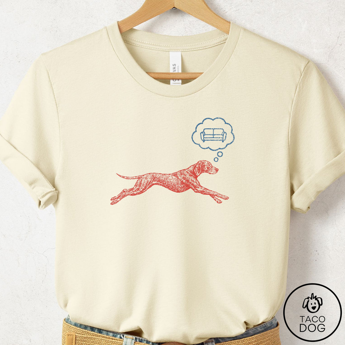 Vizsla Daydream T-Shirt Natural Taco-Dog