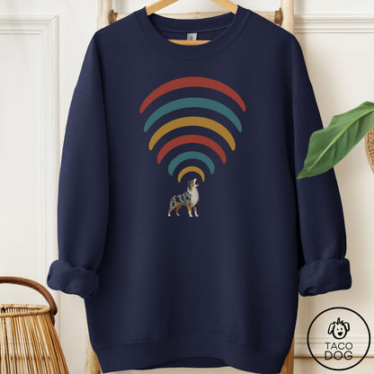 Australian Shepherd Decibel Sweatshirt Navy Taco-Dog
