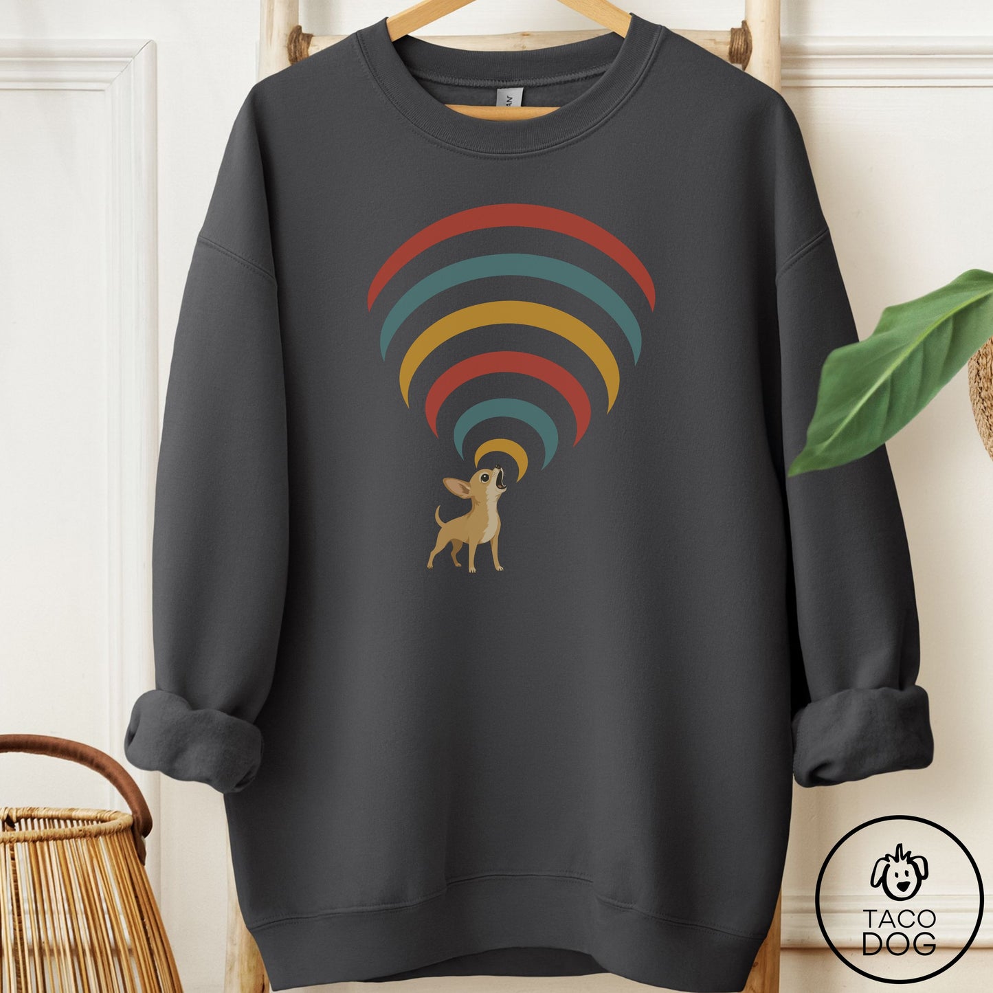 Chihuahua Decibel Sweatshirt Charcoal Taco-Dog