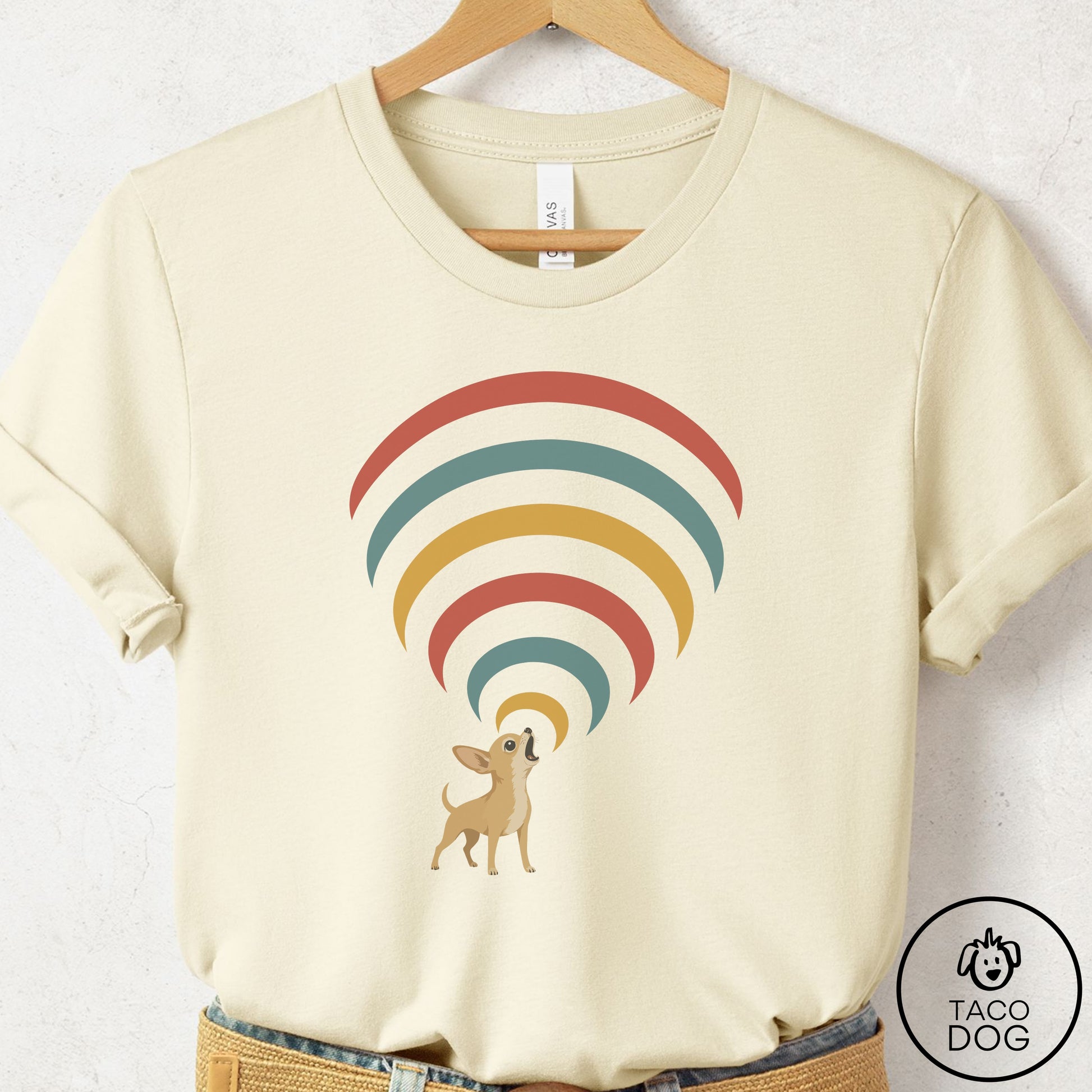 Chihuahua Decibel T-Shirt Natural Taco-Dog