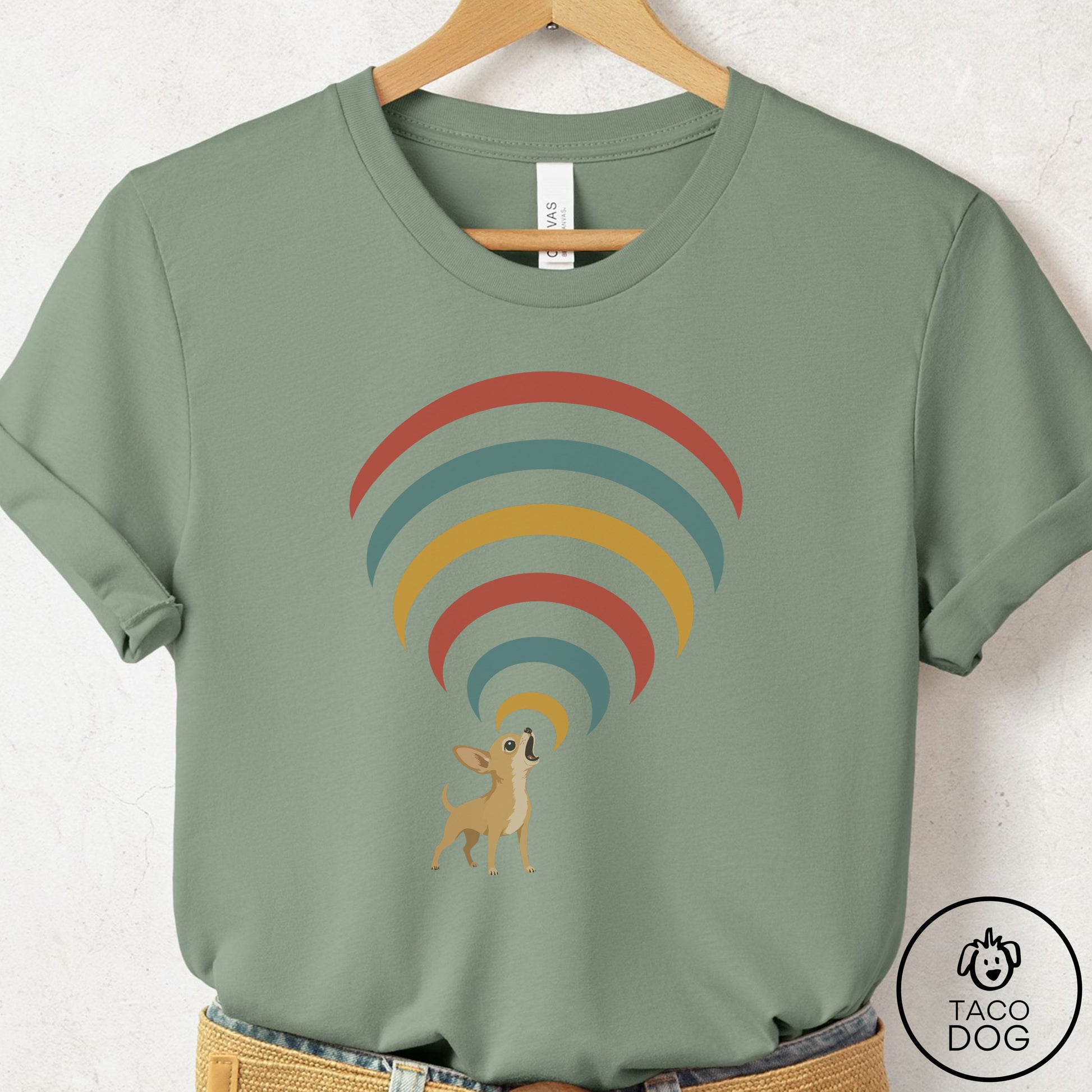 Chihuahua Decibel T-Shirt Sage Taco-Dog