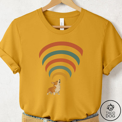 Corgi Decibel T-Shirt Mustard Taco-Dog