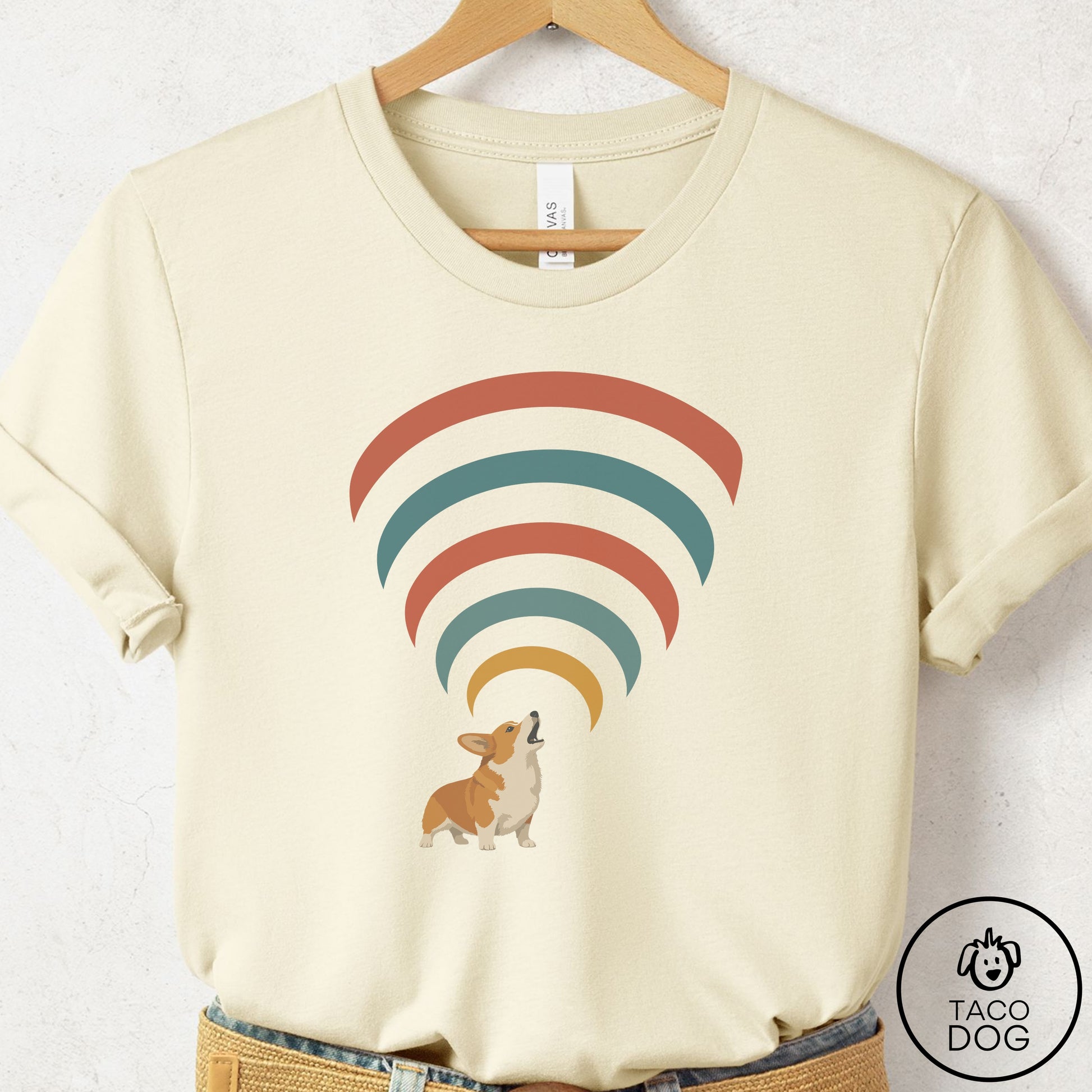 Corgi Decibel T-Shirt Natural Taco-Dog