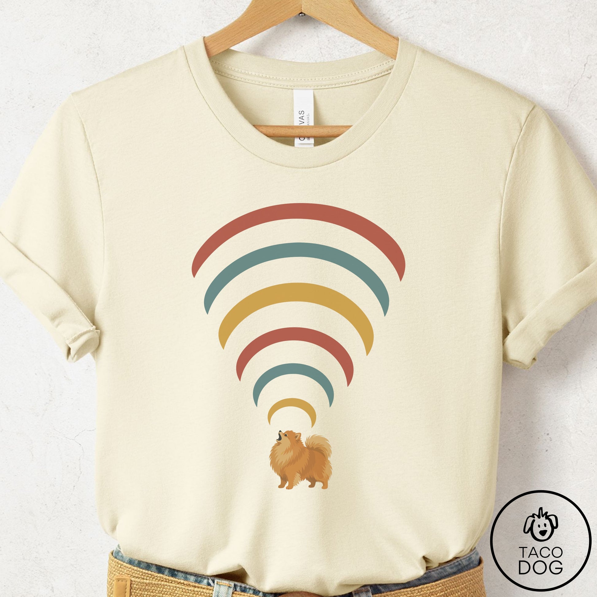 Pomeranian Decibel T-Shirt Natural Taco-Dog