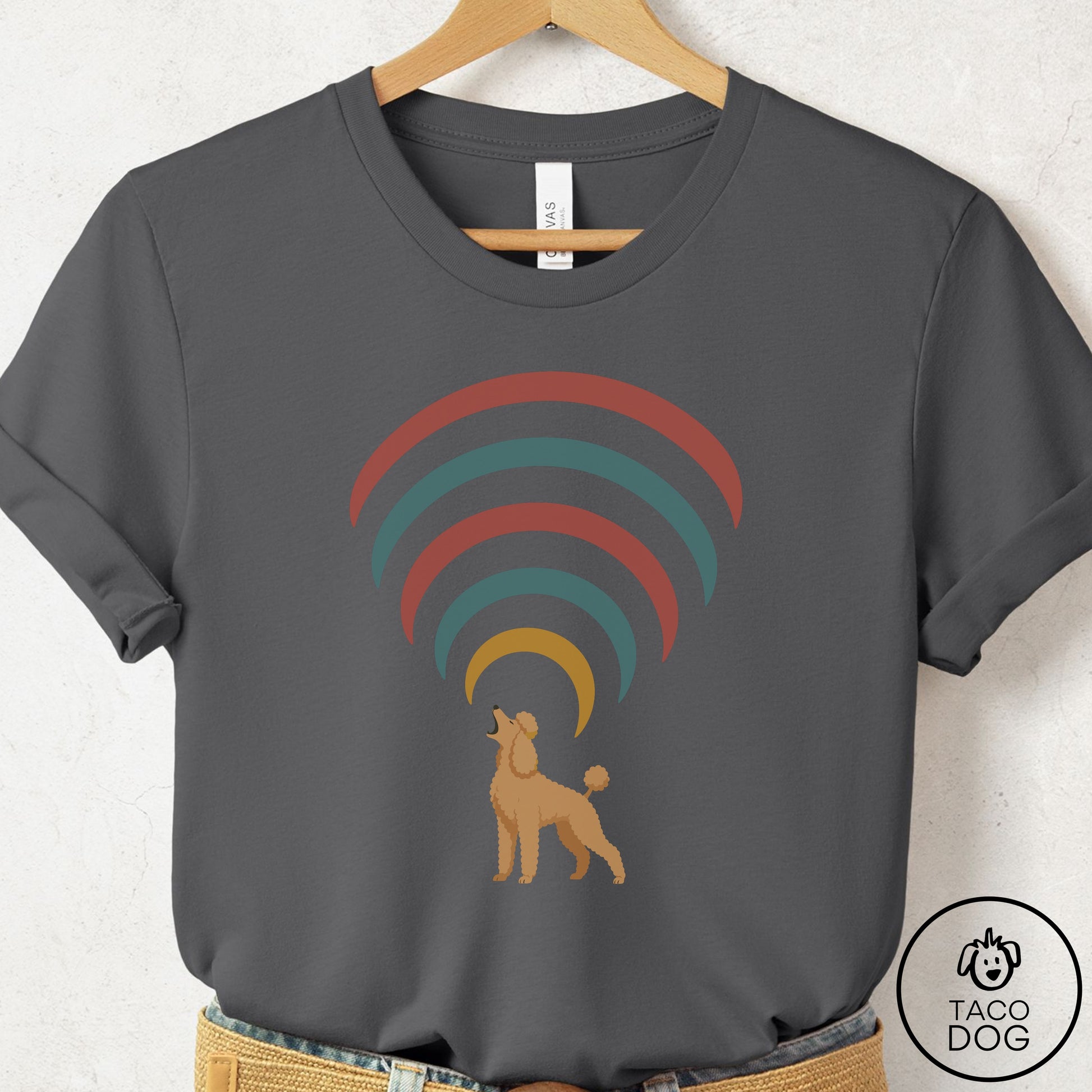 Poodle Decibel T-Shirt Asphalt Taco-Dog