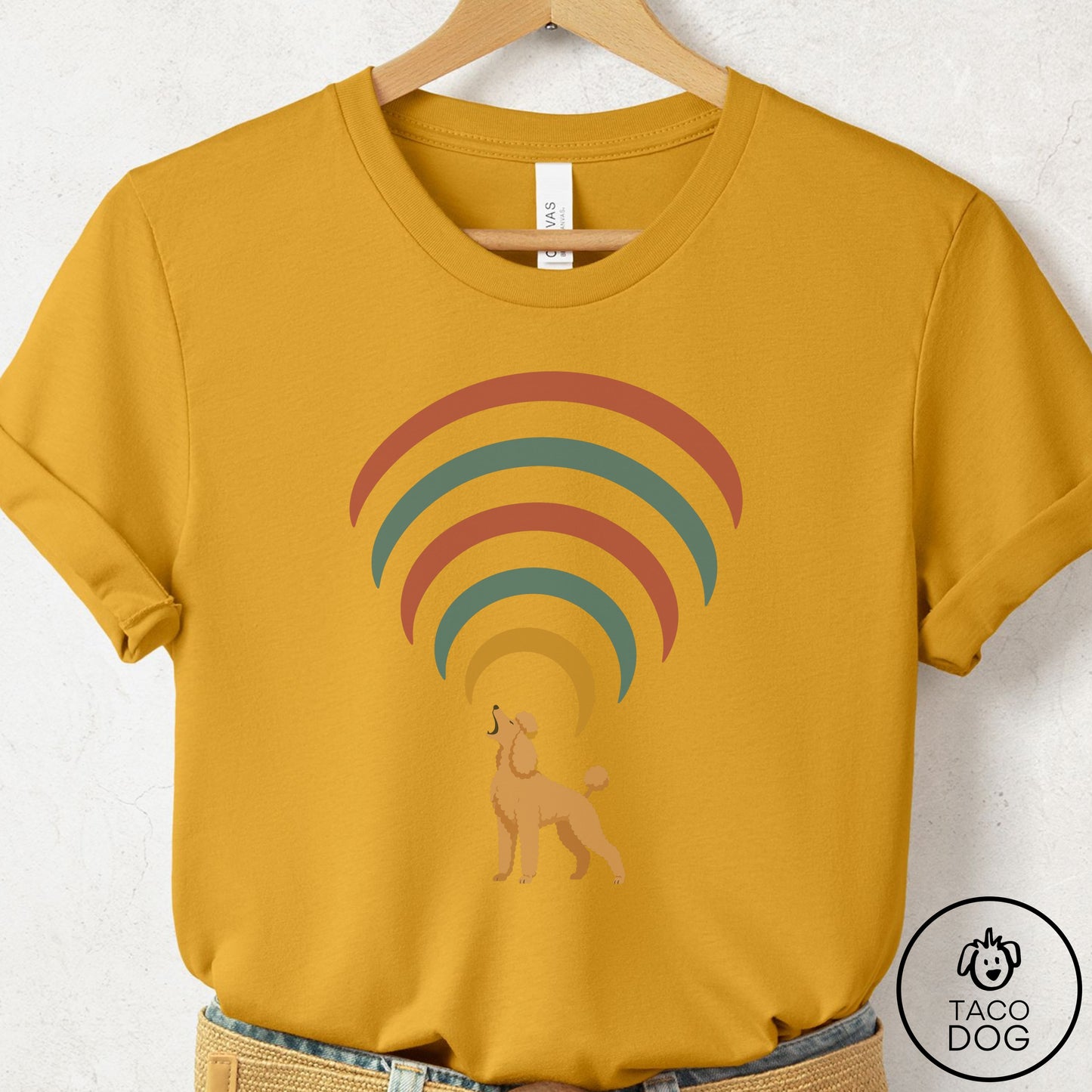 Poodle Decibel T-Shirt Mustard Taco-Dog