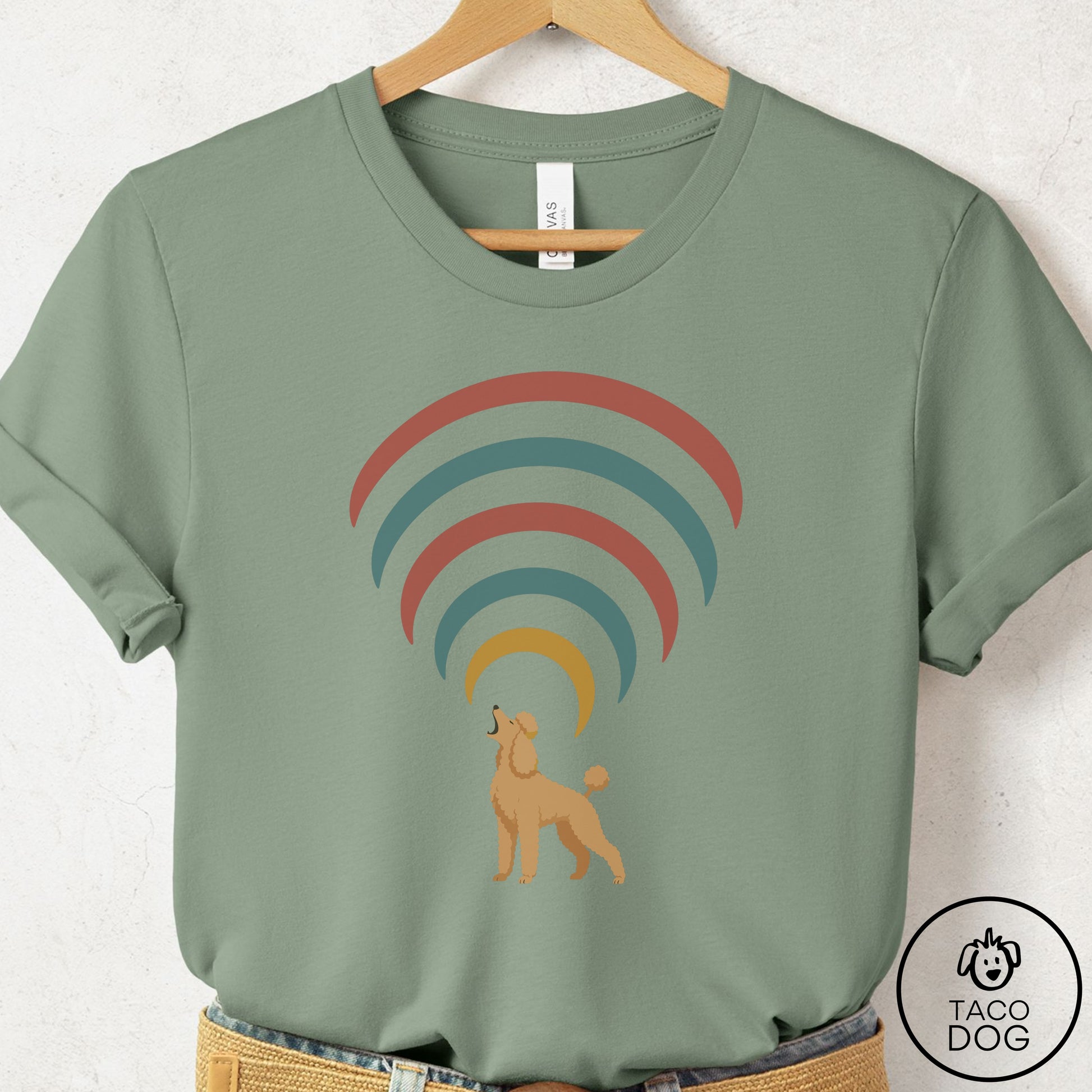 Poodle Decibel T-Shirt Sage Taco-Dog