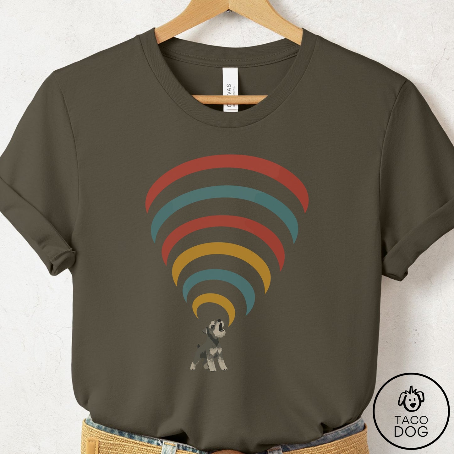 Schnauzer Decibel T-Shirt Army Taco-Dog