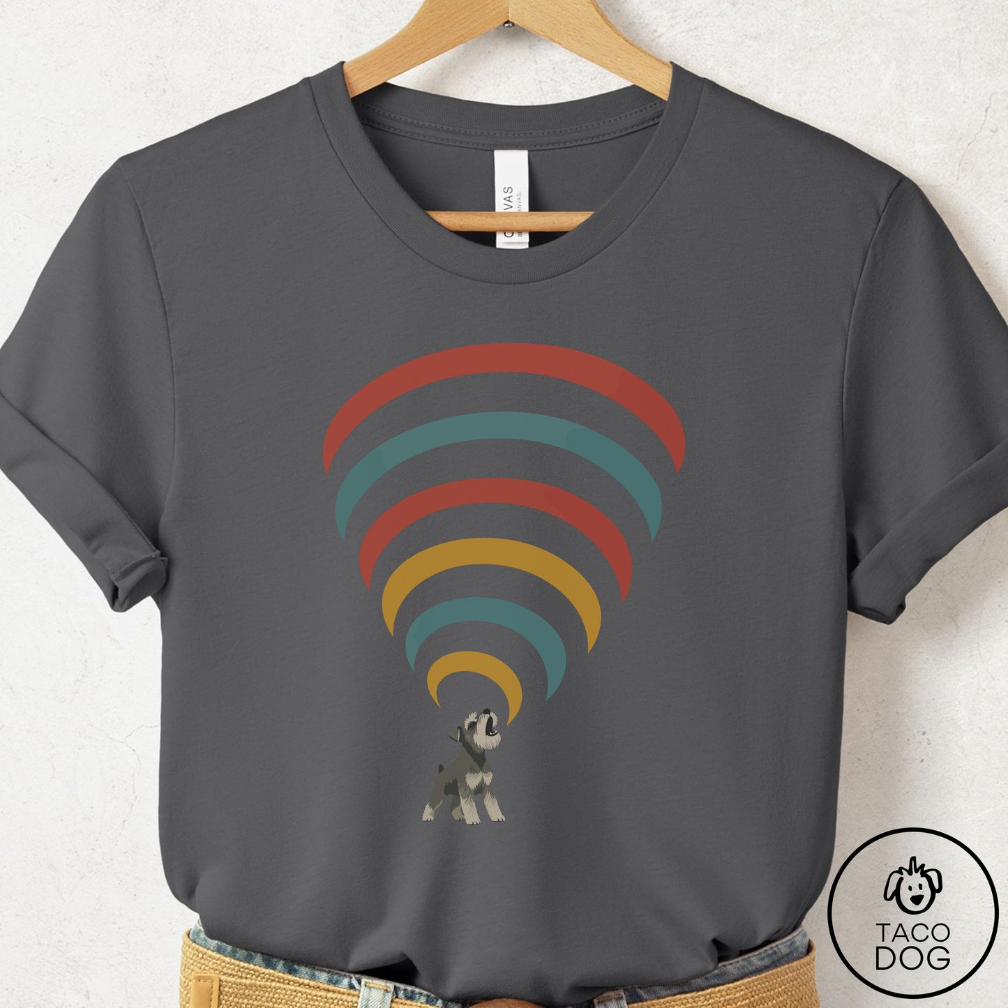 Schnauzer Decibel T-Shirt Asphalt Taco-Dog