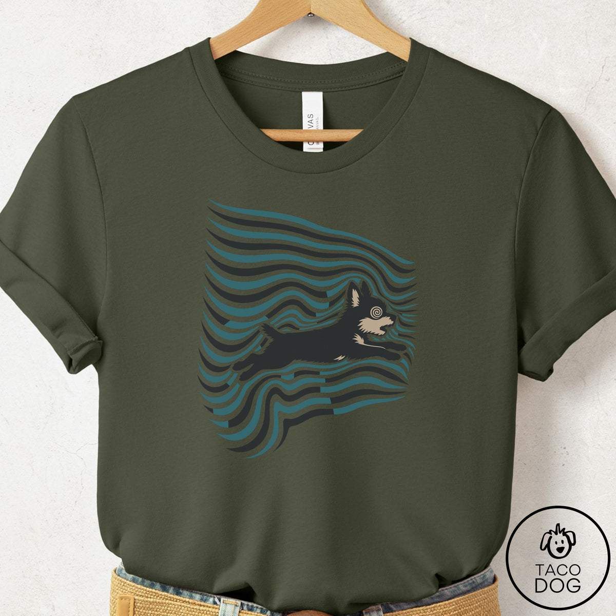 Yorkshire Terrier Yorkie Disturbance T-Shirt, design close-up