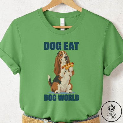 Basset Hound Dog Eat Dog T-Shirt Leaf Taco-Dog