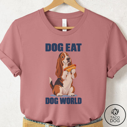 Basset Hound Dog Eat Dog T-Shirt Mauve Taco-Dog
