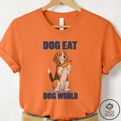 Beagle Dog Eat Dog T-Shirt Burnt Orange Taco-Dog